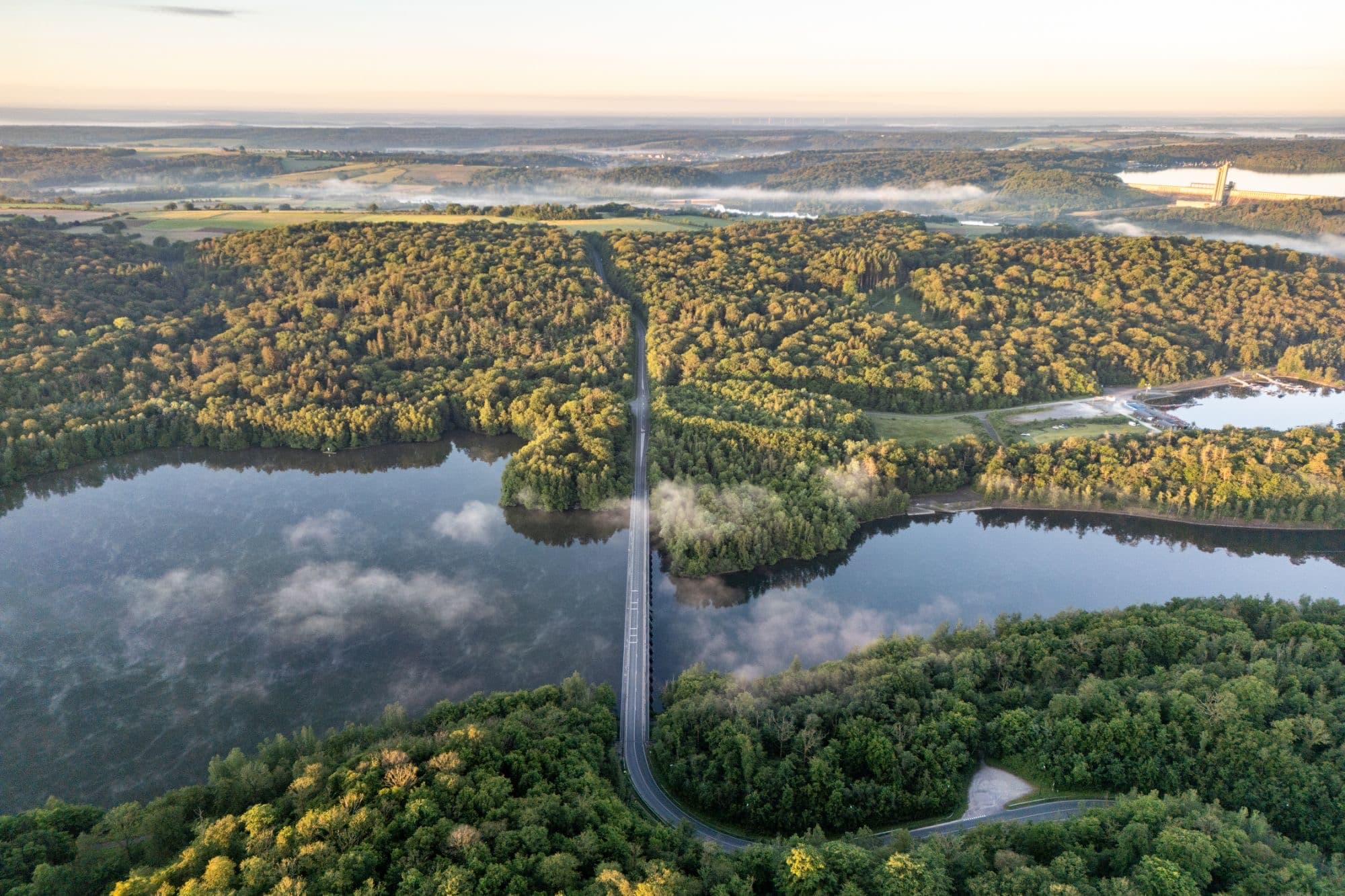 Die Seen von Eau d’Heure, Luftaufnahme